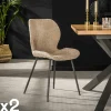 Chaise en bouclette beige (lot de 2) MELBOURNE