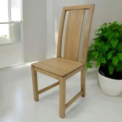 Chaise Hévéa dossier haut 45x52x105cm HELENA