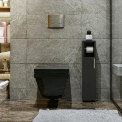 Colonne WC anthracite 1 porte et dérouleur papier MARFA