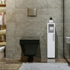 Colonne WC anthracite 1 porte et dérouleur papier MARFA