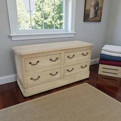 Commode 4 tiroirs hévéa 120x43x60cm TRADITION