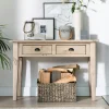 Console 2 tiroirs bois recyclé clair SALERNE