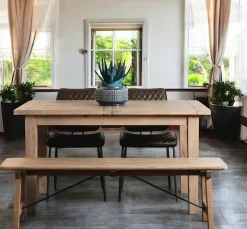 Console bois pieds épingle style rétro