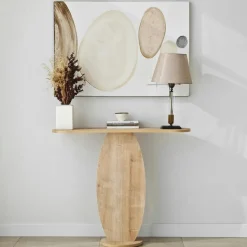 Console d'entrée blanche design organique 100 cm MARFA