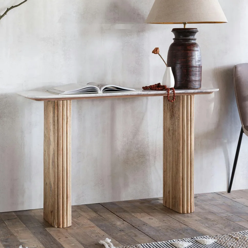 Console marbre et bois MASSA