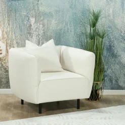 Fauteuil blanc crème moderne TURIN