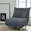 Fauteuil convertible 1 place gris - coussin inclus PALAU