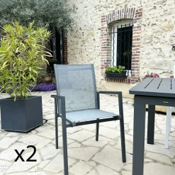 Fauteuil de jardin blanc en aluminium (lot de 2) OSLO