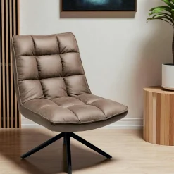 Fauteuil pivotant marron - confort salon KERALA