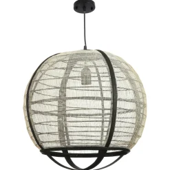 Lampe boule noire et blanche