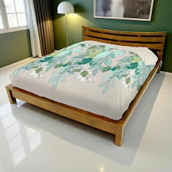 Lit 2 places couchage 140x190 avec tête de lit basse Hévéa 156x204x80cm NIAGARA