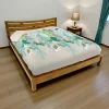 Lit 2 places couchage 160x200 avec tête de lit basse Hévéa 176x214x80cm NIAGARA