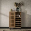 Meuble bar en bois d'acacia motif baguette MELBOURNE