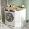 Meuble pour lave-linge 1 tiroir, blanc & bois clair MARFA
