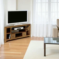 Meuble TV d'angle bois massif HELENA