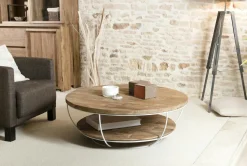 Meuble TV d'angle hévéa 120cm HELENA