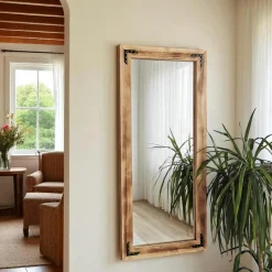 Miroir mural en bois clair - format vertical HILO