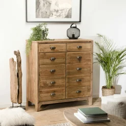 Petit meuble de rangement en bois de pin recyclé DENVER