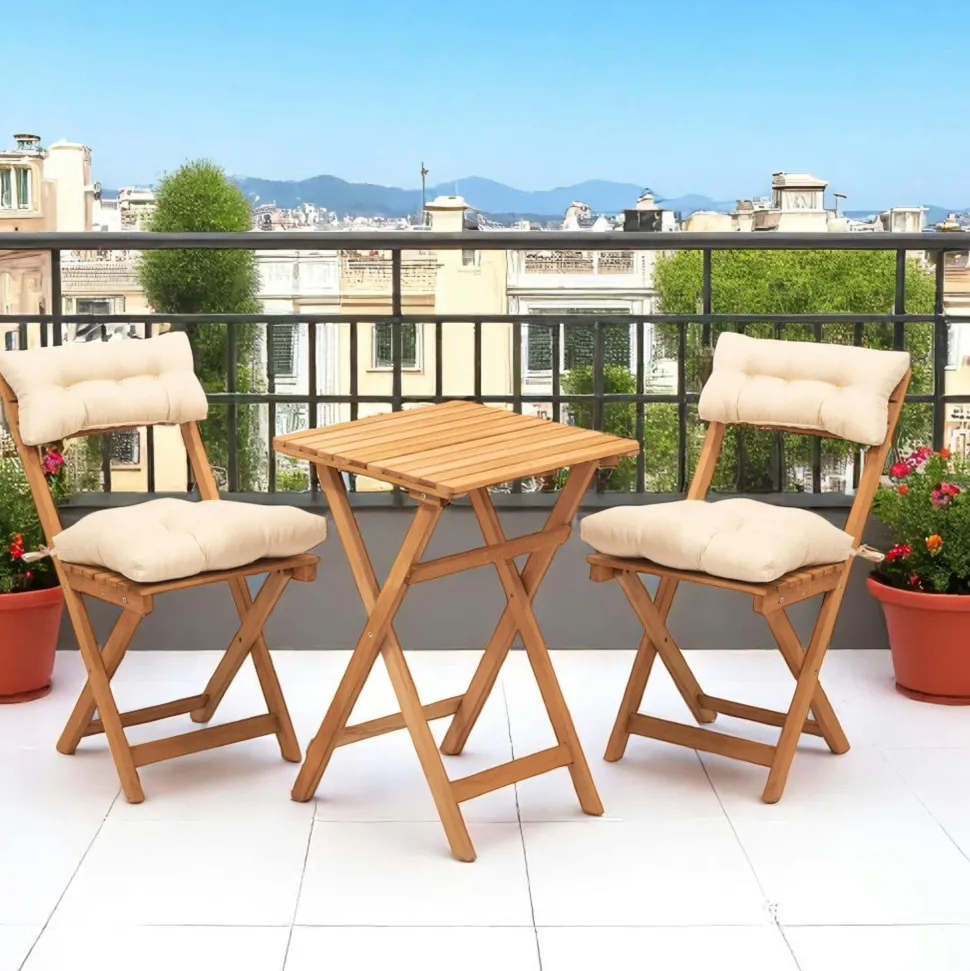 Petit salon de jardin 2 places - pliant, confort SORA