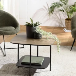 Petite table de salon carrée angles arrondis LANDAISE
