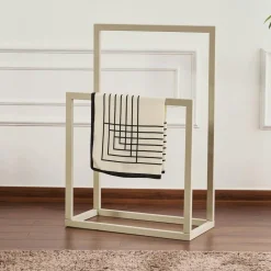 Porte-serviettes sur pied - 2 barres noires, style design SFAX