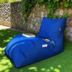 Pouf bain de soleil XXL imperméable – bleu ARTA