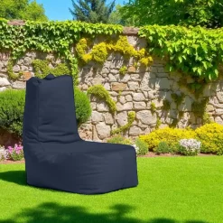 Pouf poire extérieur gris avec poches latérales ARTA