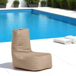 Pouf poire extérieur taupe avec poches latérales ARTA