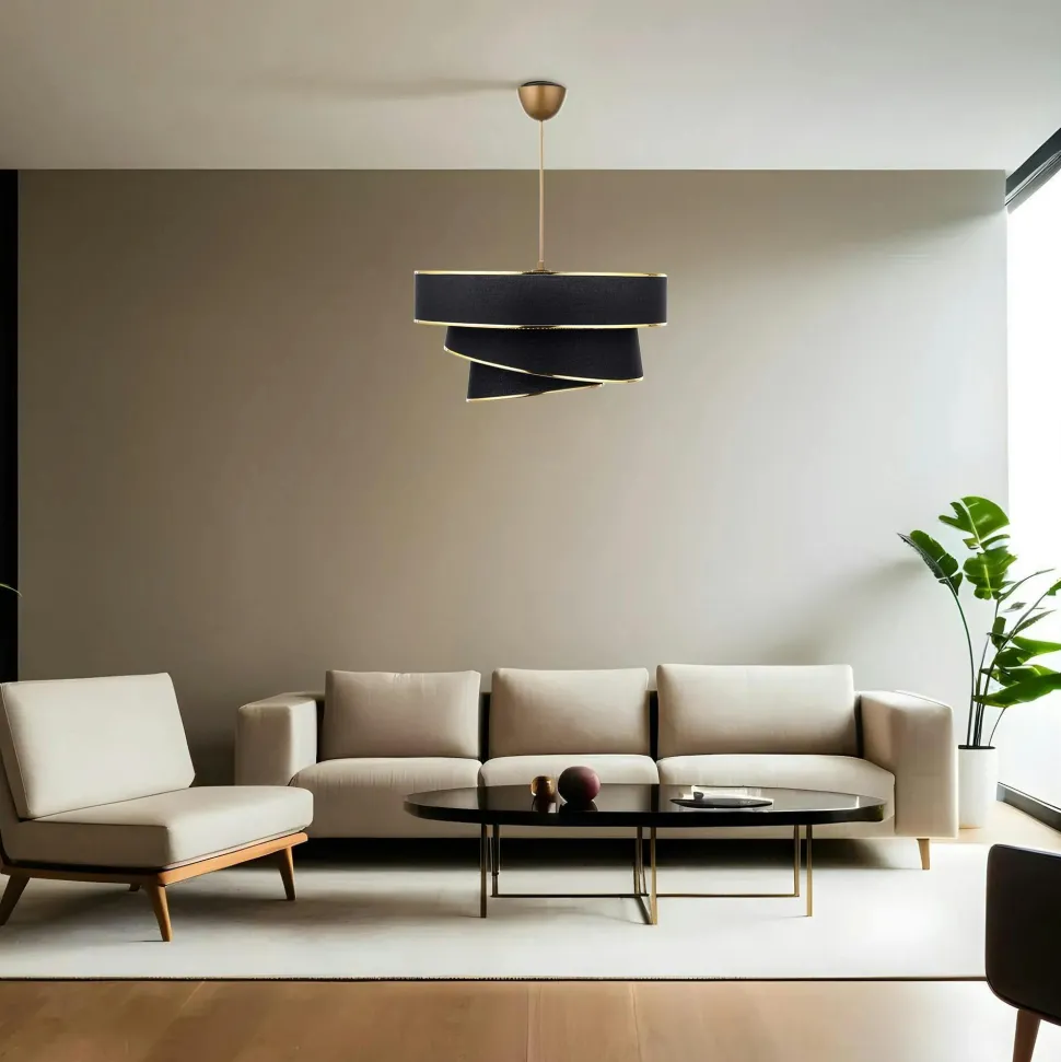 Suspension blanche - double abat-jour avec tressage ZURICH