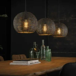 Suspension boule 3 lampes effet mosaïque JAVA
