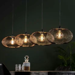 Suspension contemporaine 4 lampes style disques RALF