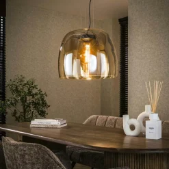 Suspension de cuisine moderne, 3 abat-jour cuivre SILE