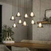 Suspension design en verre fumé 9 abat-jour coniques RALF