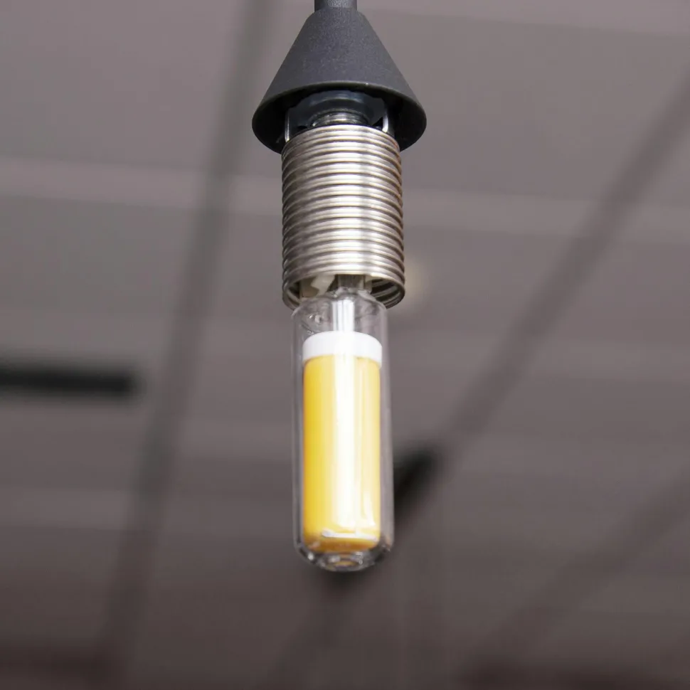 Suspension design en verre fumé 9 abat-jour coniques RALF