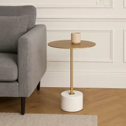 Suspension design verre – cylindre doré et transparent TAVA