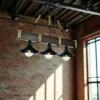 Suspension industrielle bois brun – 3 lampes CAMOGLI