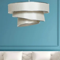 Suspension moderne beige - abat-jour triple ZURICH