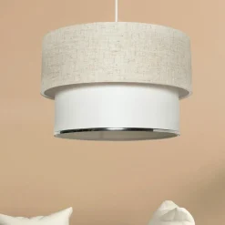Suspension moderne en tissu – double abat-jour ZURICH
