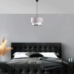Suspension moderne en tissu – double abat-jour ZURICH