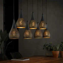 Suspension moderne goutte 5 lampes ajourées RALF