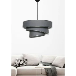 Suspension salon grise - abat-jour triple, moderne ZURICH