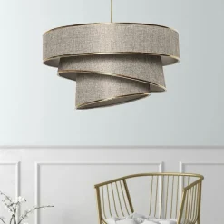 Suspension salon grise - abat-jour triple, moderne ZURICH