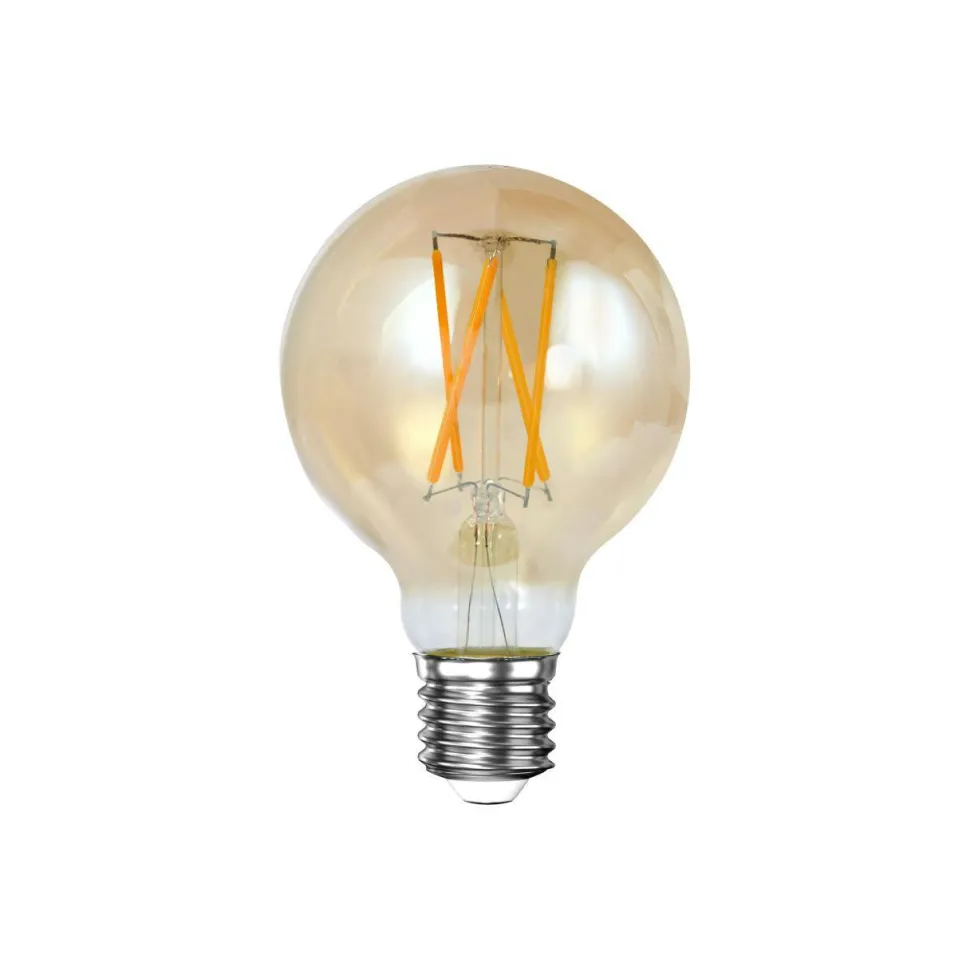 Suspension tube en verre ambré 5 lampes RALF