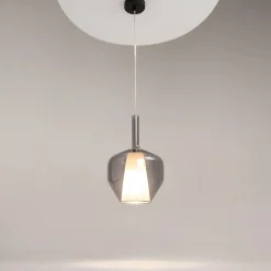 Suspension verre doré design – abat-jour double LODI