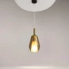 Suspension verre fumé – abat-jour double forme poire LODI