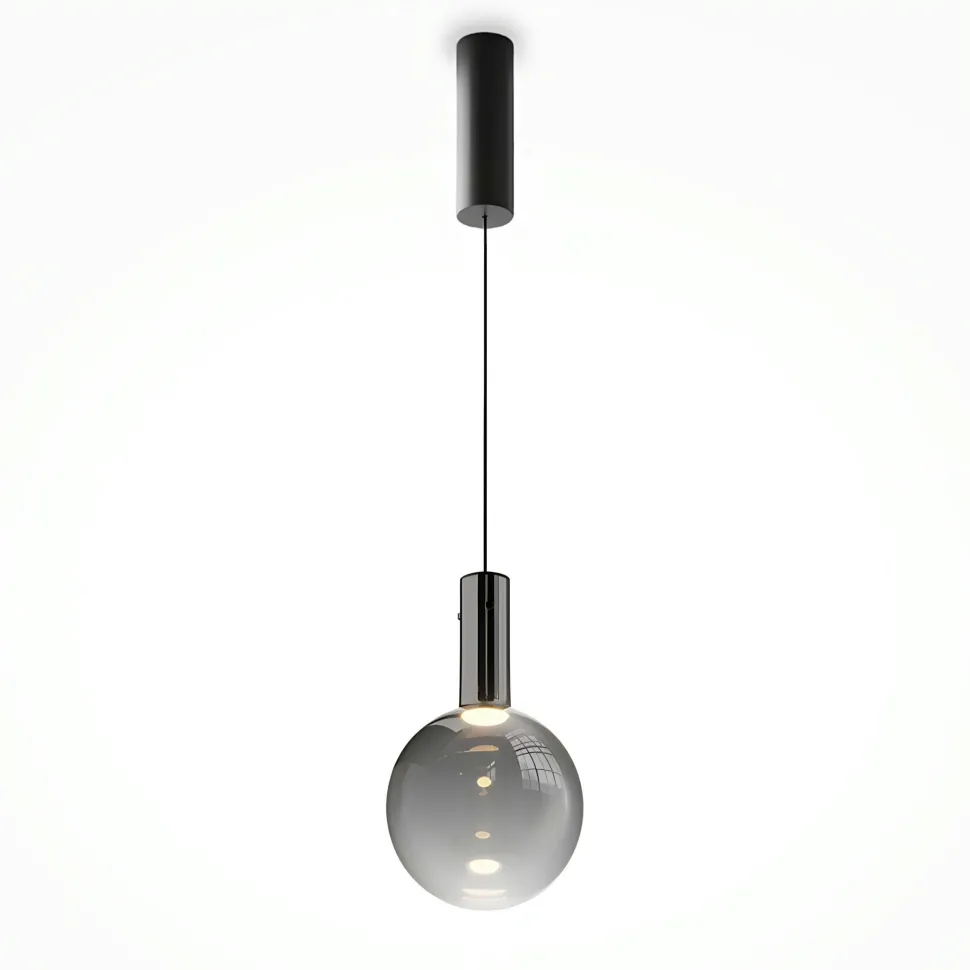 Suspension verre soufflé LED – globe noir fumé DELTONA