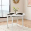 Table à manger blanche extensible Ø100-131 cm ORINA