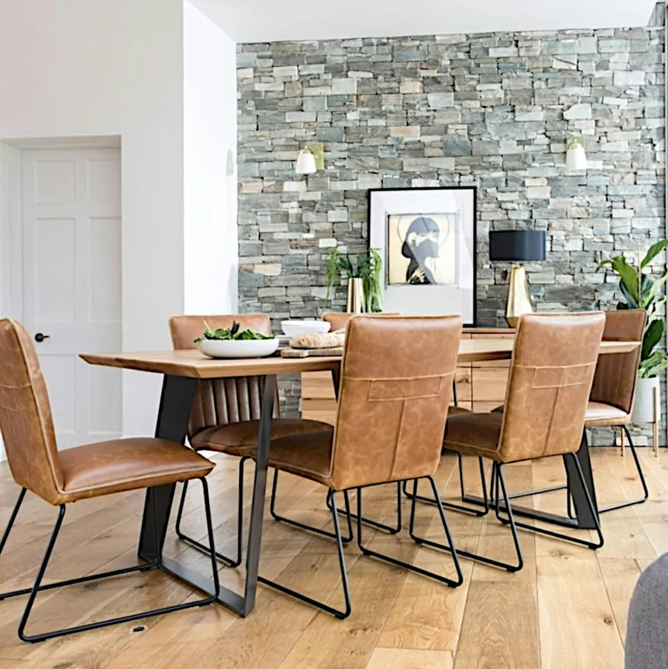 Table à manger bois métal 220 cm VOLGA