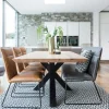 Table à manger bois métal pied croisé 240 cm VOLGA