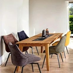 Table à manger design en bois de chêne finition miel 180 cm ESSEN